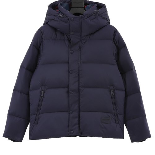 Burberry Silicone Logo Down Jacket with Cashmere Collar