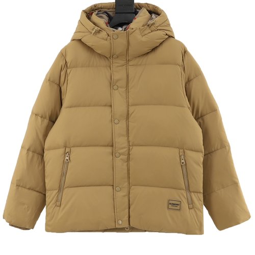 Burberry Silicone Logo Down Jacket with Cashmere Collar