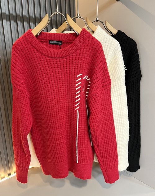 Chrome Hearts Knitted Wool Sweater with Logo Embroidery