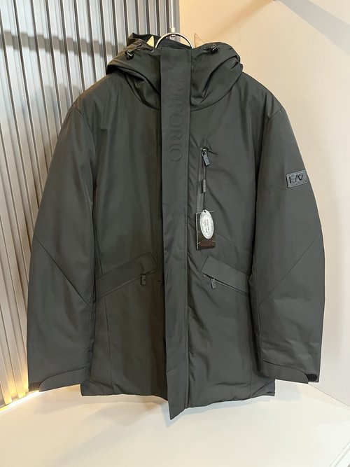 Armani Down Jacket with Logo Pressing and Lightweight Fabric
