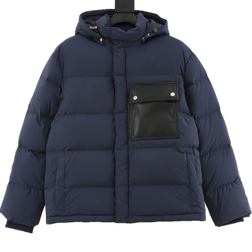 Bottega Veneta Knitted Leather Pocket Down Jacket with Good Warmth