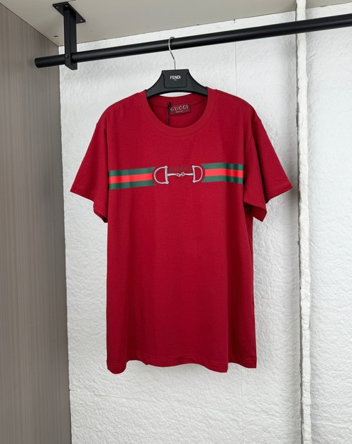 Gucci Lock-embroidery Print Short-sleeve T-shirt
