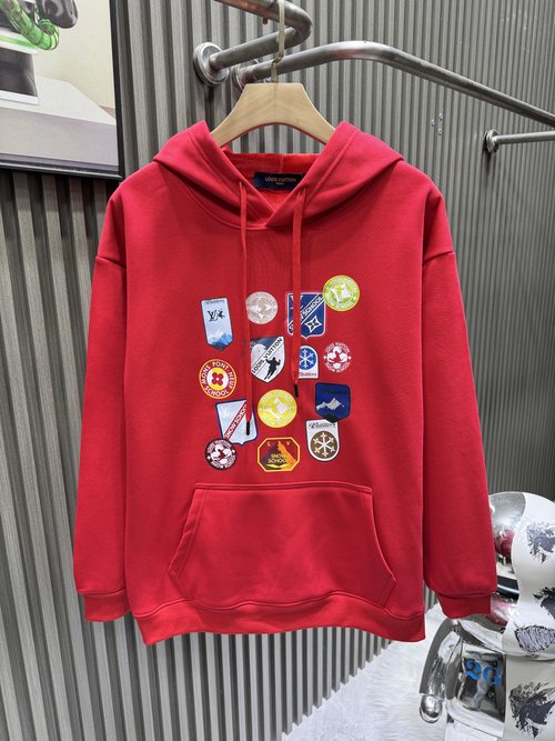 Louis Vuitton Cotton Hoodie with Brand Prints