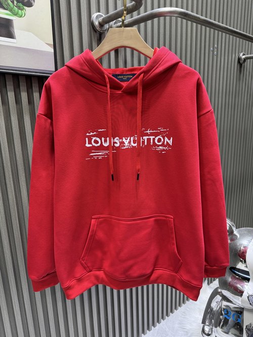 Louis Vuitton Cotton Hoodie with Stylish Fonts
