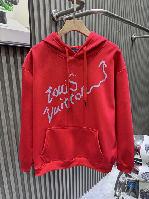 Louis Vuitton Double-Layered Letter Print Hoodie