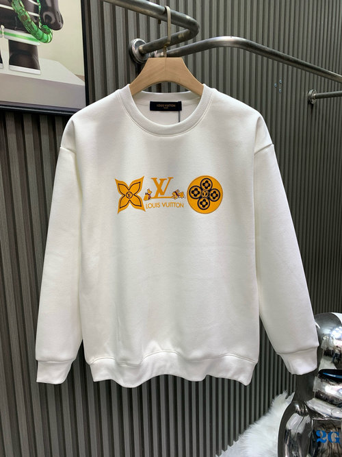 Louis Vuitton Classic Round-Neck Cotton Hoodie with Fine Craftsmanship