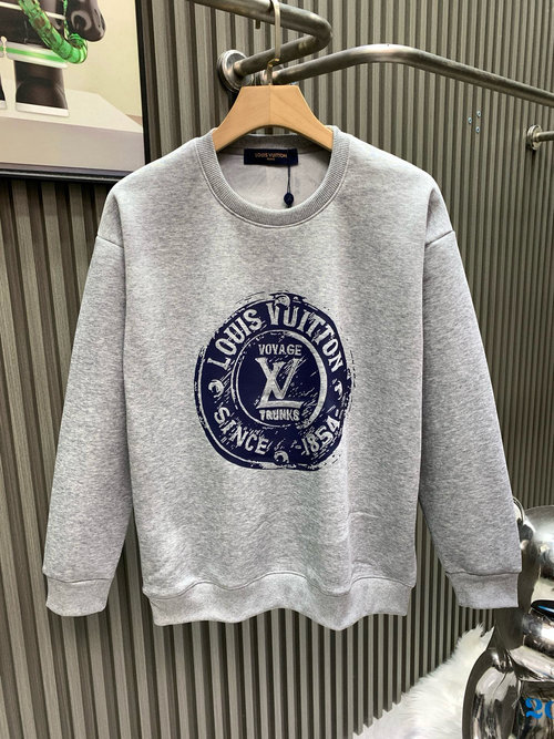 Louis Vuitton Stylish Printed Round-Neck Pullover Hoodie