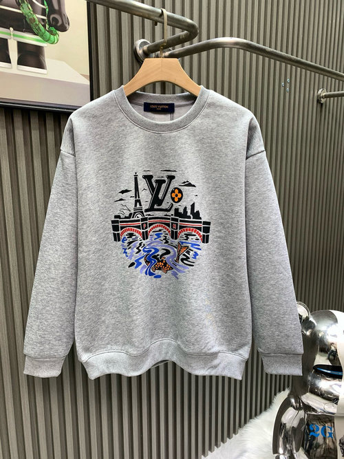 Louis Vuitton New Printed Round-Neck Hoodie with Comfortable Feel