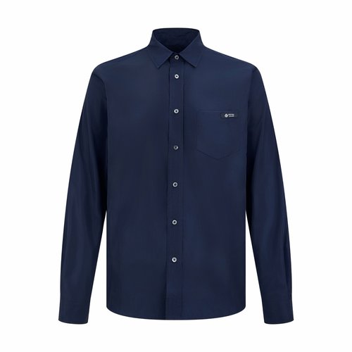 Prada Triangle Patch Pocket Label Long Sleeve Shirt