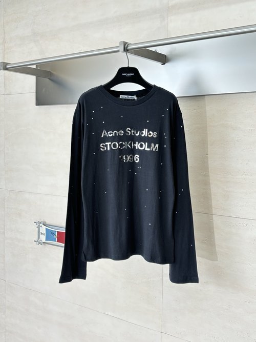 Dior Laser Hot-Fixed Rhinestone Long-Sleeved Top with Good Craft