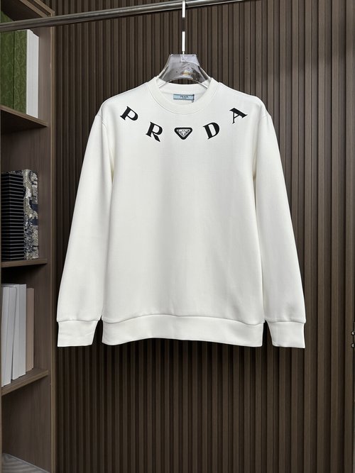 Prada Silicone Print Drawstring Hoodie with Gradient Pattern
