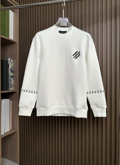 Louis Vuitton Embroidered Logo Pullover Sweatshirt with Double Stitching