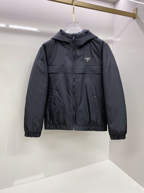 Prada Double-Sided Windproof Down Jacket with Logo