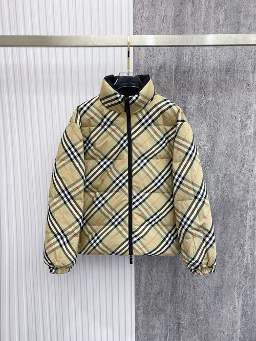 Burberry Double-Sided Collar Down Jacket with Logo Badge