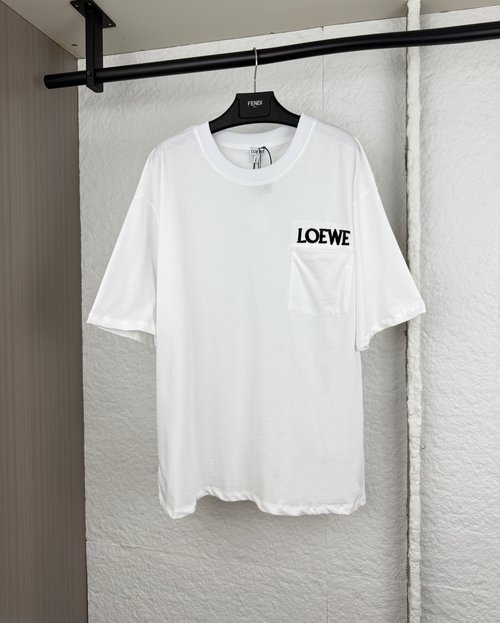 Loewe Letter Embroidered Pocket Short Sleeve T-Shirt