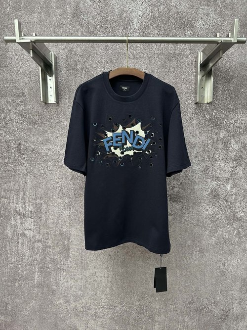 Dior Fendi Boompop Embroidered Short Sleeve Tee