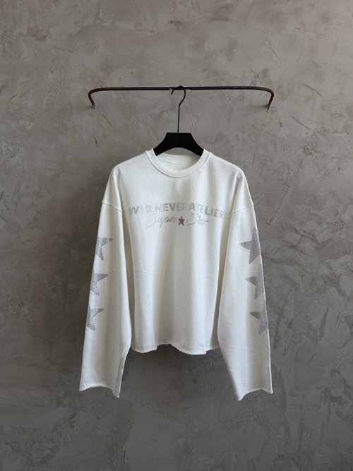 Versace Sparkling Star Print Crew Neck Pullover Hoodie