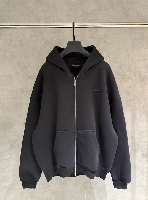Balenciaga Elegant Zip-up Hoodie with Intricate Laser Details