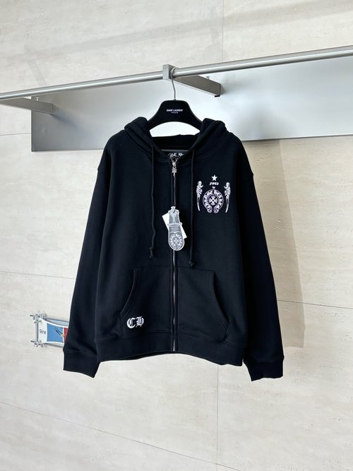 Chrome Hearts Black Skull Zip Hoodie