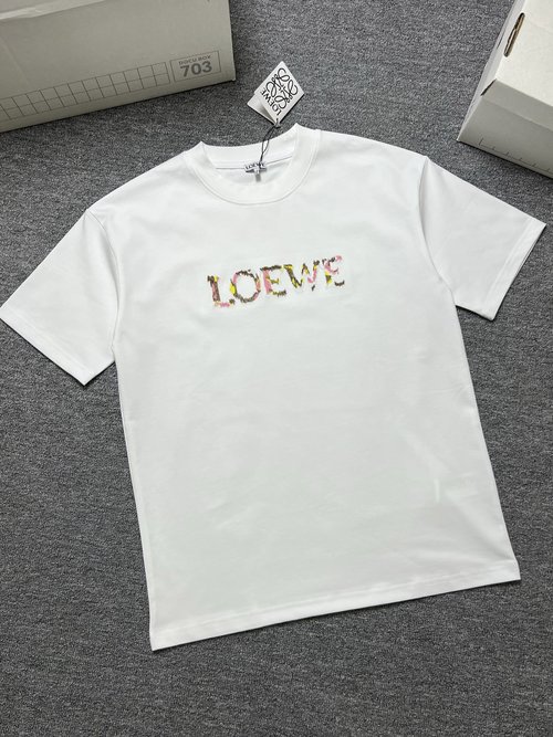 Loewe Black and White Short Sleeve T-Shirt, 300g Fabric