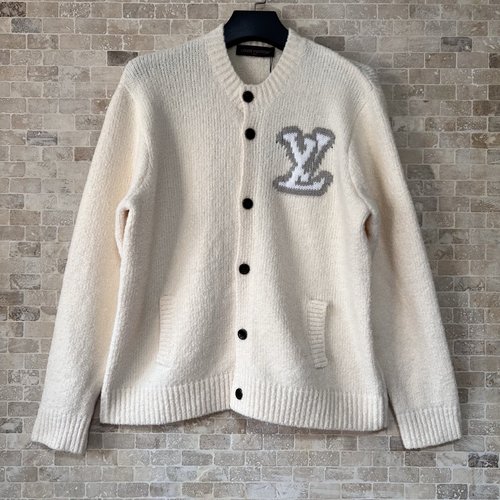 Louis Vuitton Letter Jacquard Knit Cardigan