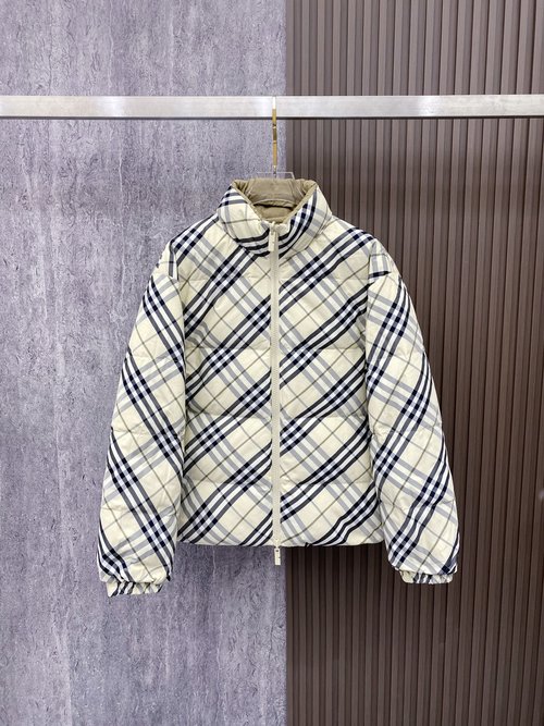 Burberry Double-Faced Down Jacket with Logo Badge and Eco-Friendly Fabric