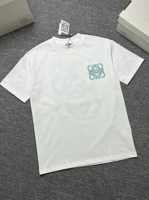 Loewe Black and White Short Sleeve T-Shirt, 300g Fabric