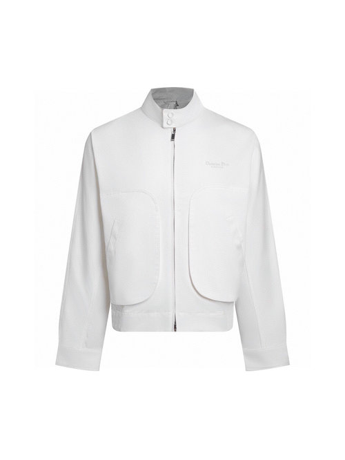 Dior Embroidered Pilot Jacket with Zippers