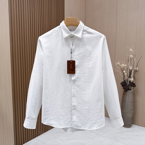 Loro Piana Sophisticated Linen Business Shirt with Unique Texture