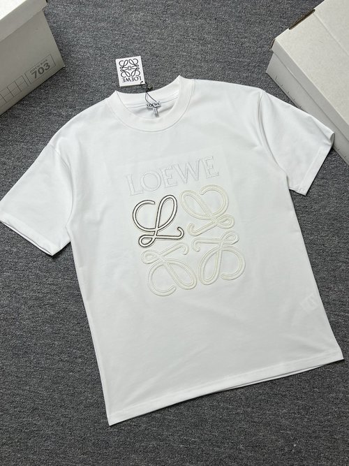 Loewe Black and White Short Sleeve T-Shirt, 300g Fabric