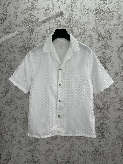 Louis Vuitton Jacquard Short-Sleeved Shirt with Subtle Sheen