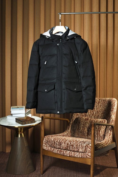 Loewe Wool-Cashmere Blend Down Jacket with Fine Details