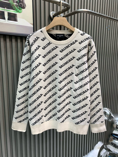 Balenciaga Double-sided Jacquard Knit Sweater with Prints