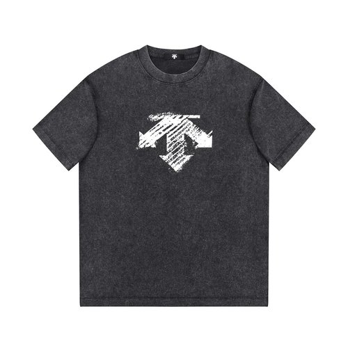 Descente Cotton Short Sleeve with Retro Letter Print