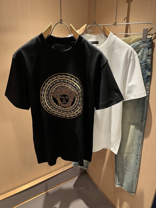 Versace Embroidered Cotton Short-Sleeved T-Shirt