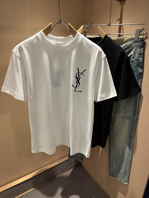 Yves Saint Laurent Luxury T-Shirt with YSL Logo, Comfort Fit