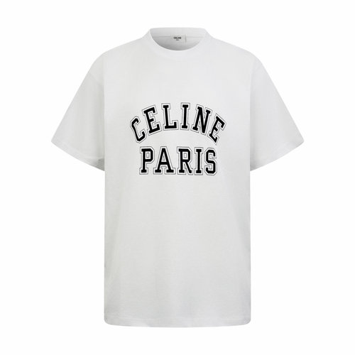Celine Ivory Printed Short Sleeve with Signature Logo