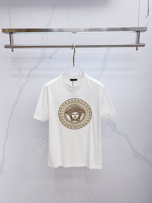 Versace Premium Custom Short-sleeved T-shirt in Black and White