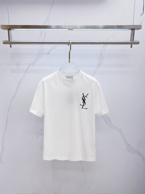 Yves Saint Laurent New Arrival Short Sleeve Round Neck T-Shirt