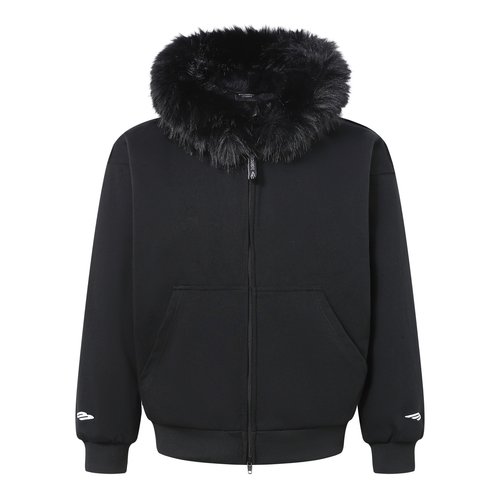 Balenciaga Mink Fur Ski Zip Hooded Jacket