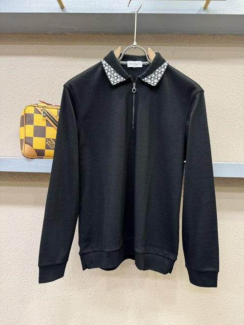 Ferragamo Classic Polo Collar Long Sleeve T-Shirt