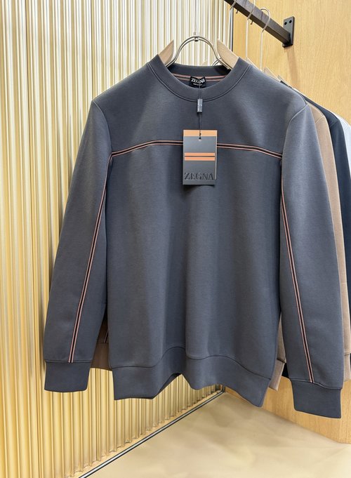 Zegna Long Sleeve Sweatshirt with Classic Logo
