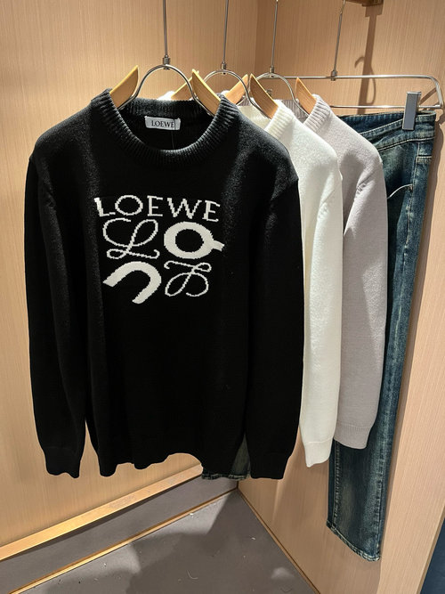 Loewe Luxury Knit Wool Sweater with Logo Design
