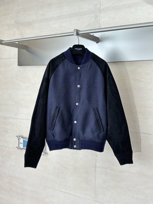 Dior Ribbon Embroidered Velvet Baseball Jacket with Luxury Accents