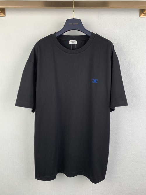 Celine Embroidered Casual Short-Sleeve T-Shirt
