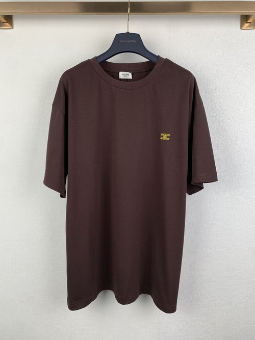 Celine Embroidered Casual Short-Sleeve T-Shirt