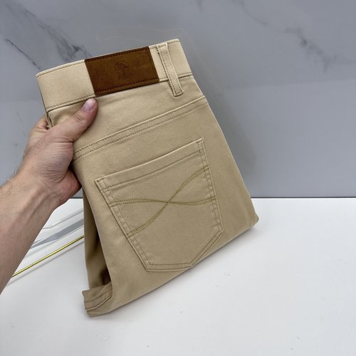 Brunello Cucinelli Premium Customized Washed Jeans, Comfortable Wear