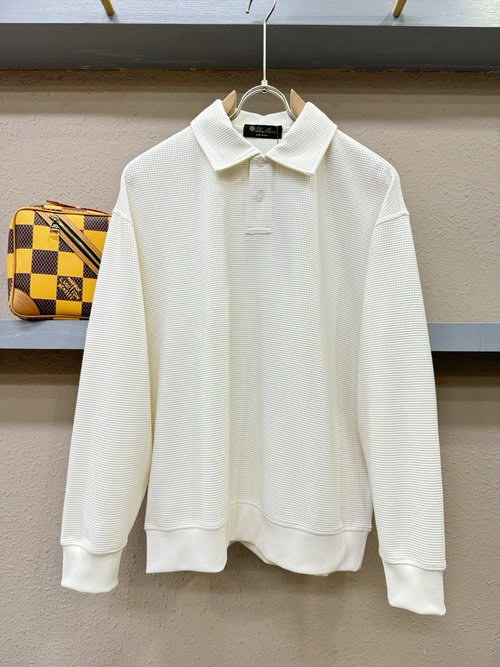 Loro Piana New Long-Sleeve Sweatshirt Adorned with Classic Logo