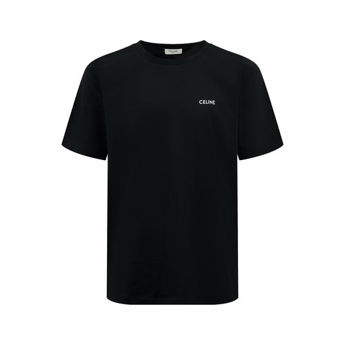 Celine Soft Black Short-Sleeve T-shirt with Front Design