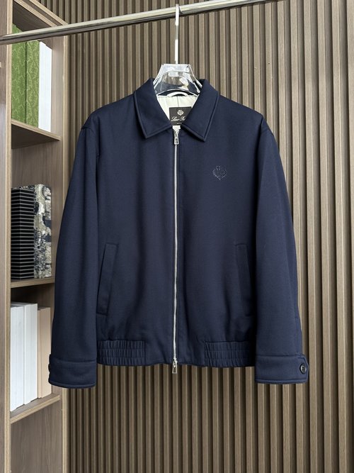 Chanel Navy Thick Moto Collar Jacket